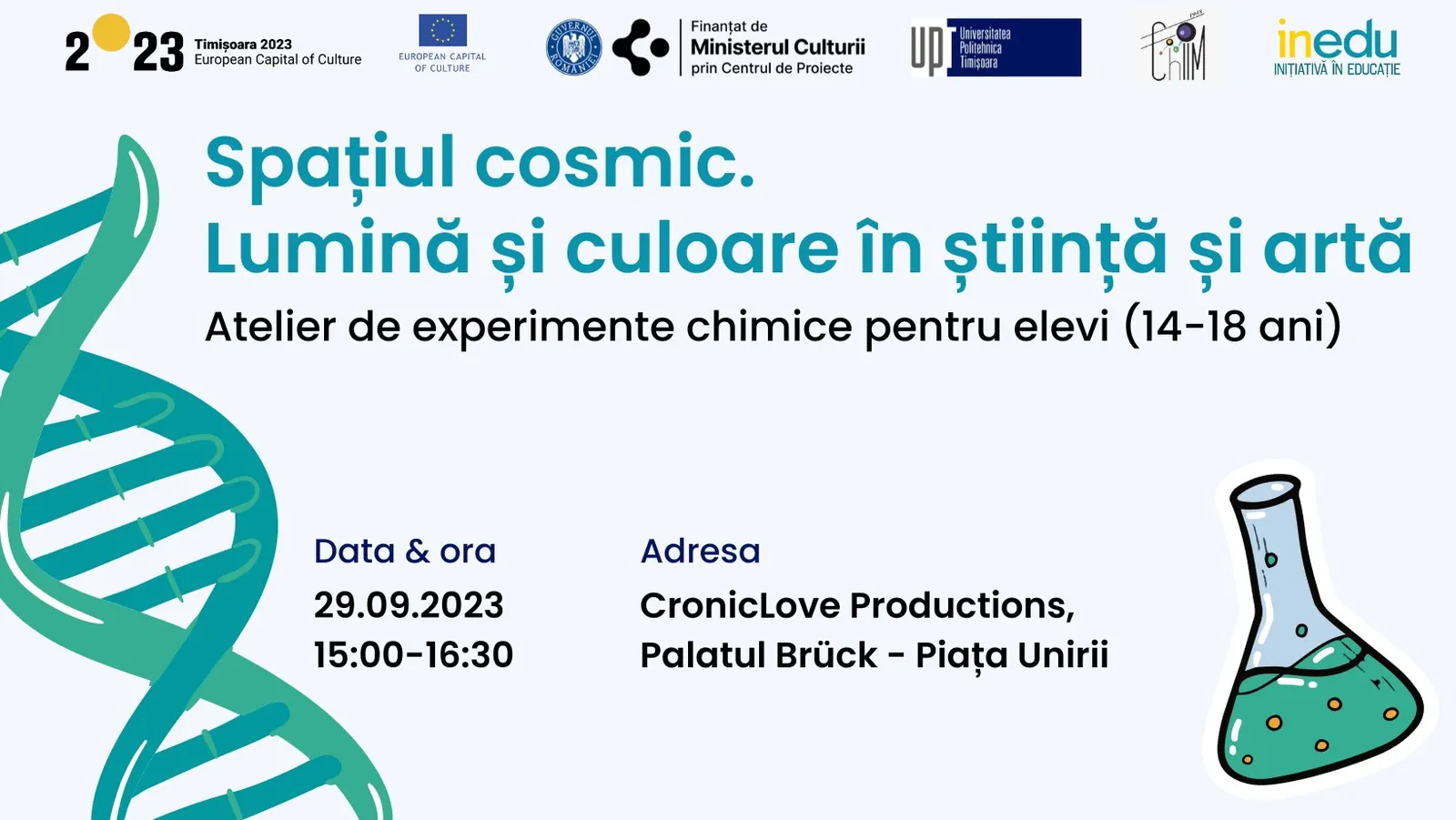 Spațiul cosmic. Lumină și culoare în știință și artă – atelier de experimente pentru elevi